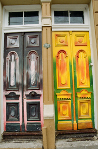 Valparaiso, Colorful doors in Valparaiso, Chile 2012-684125