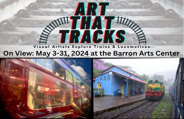 Flyer for Art that Tracks Art Exhibition